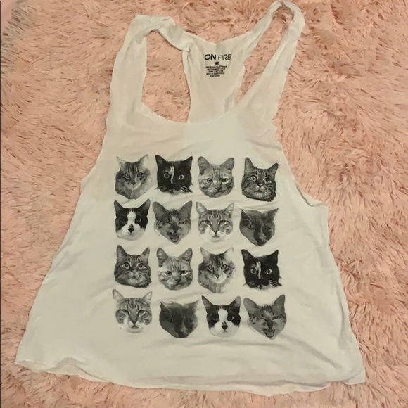 On Fire Tops - ‼️CLOSET CLOSING‼️Cat Faces Racerback Tank Top